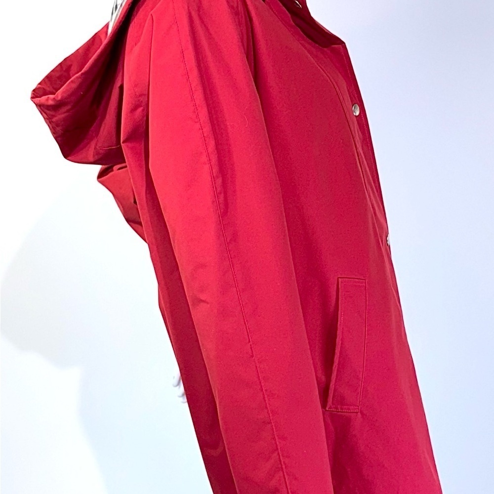 BURBERRY London Red Nova Check Trench Coat w/Wool Removable Lining & Hood Small - Picture 4 of 9